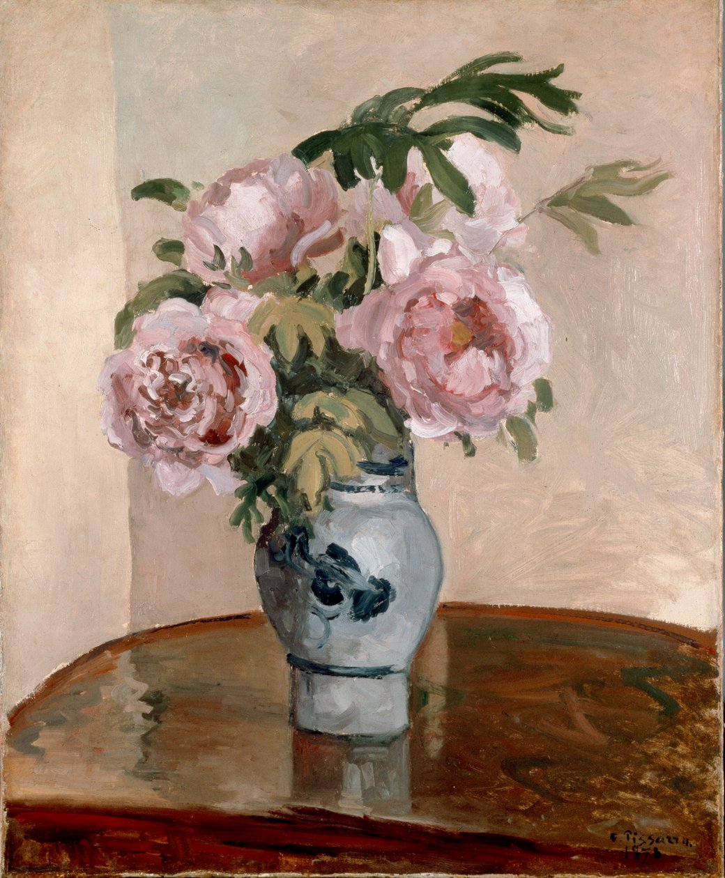 Pembe Şakayık Buketi, 1873 by Camille Pissarro