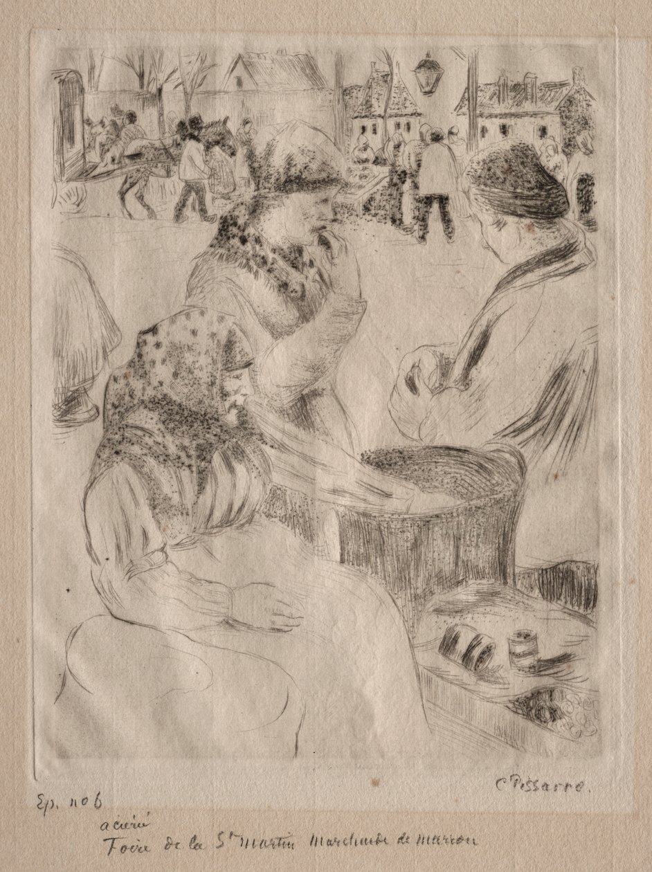 kestane satıcısı by Camille Pissarro