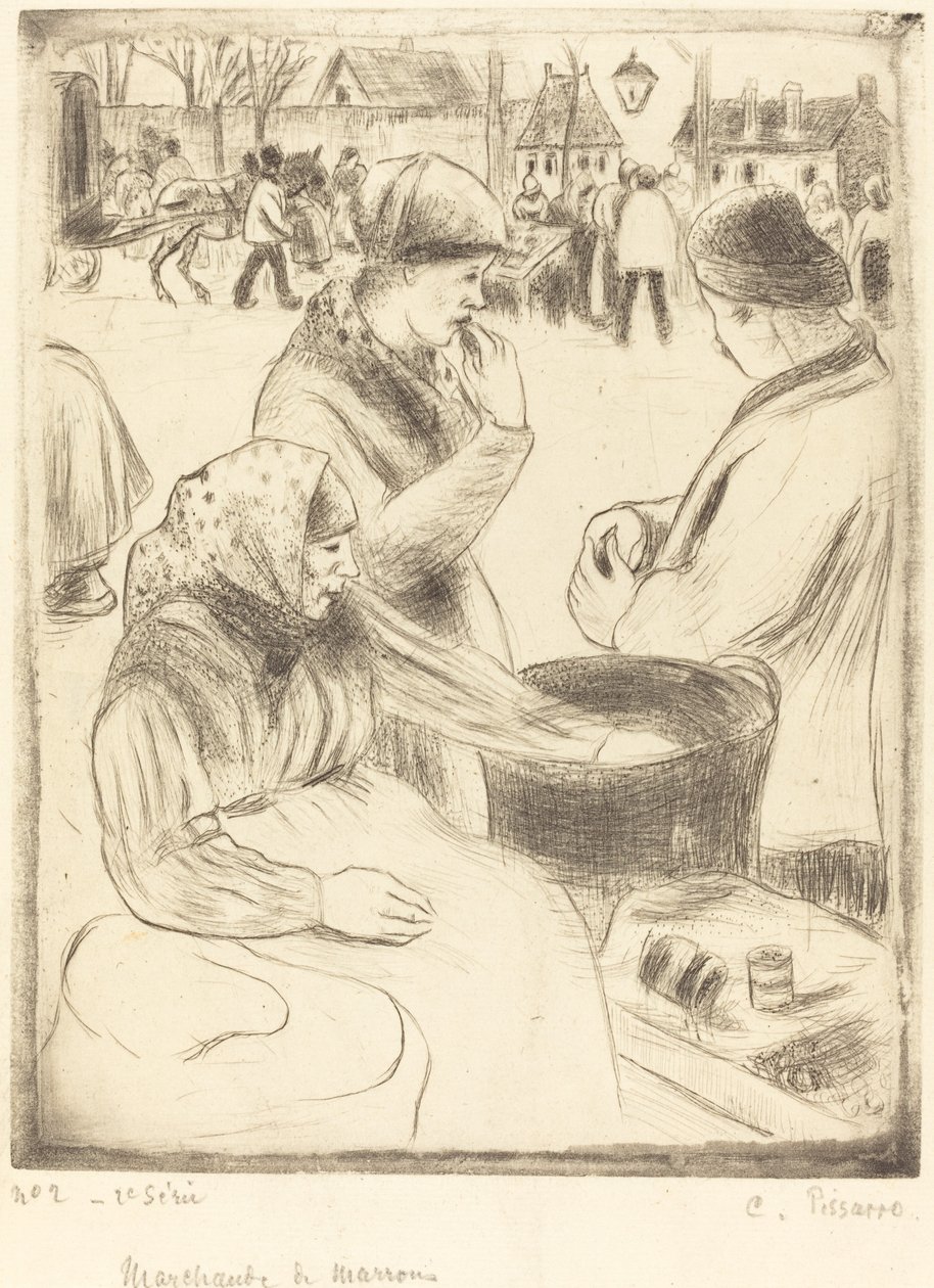 kestane satıcıları by Camille Pissarro