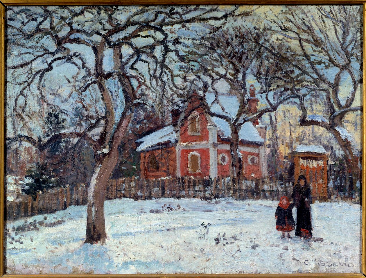 Karda kestane ve Louveciennes Manzara. Camille Pissarro