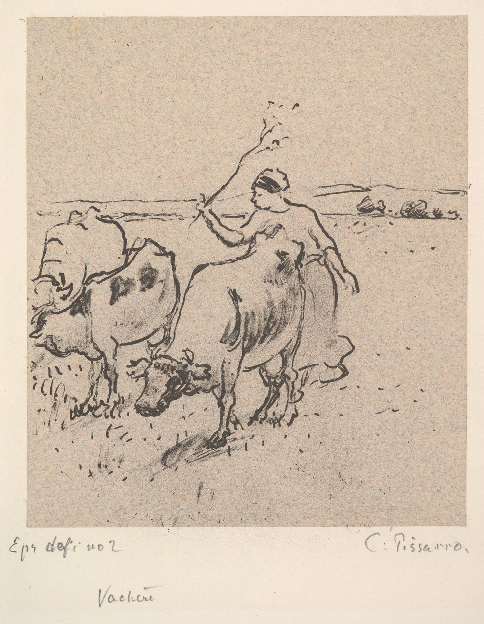Cowherd, ca. 1899. by Camille Jacob Pissarro