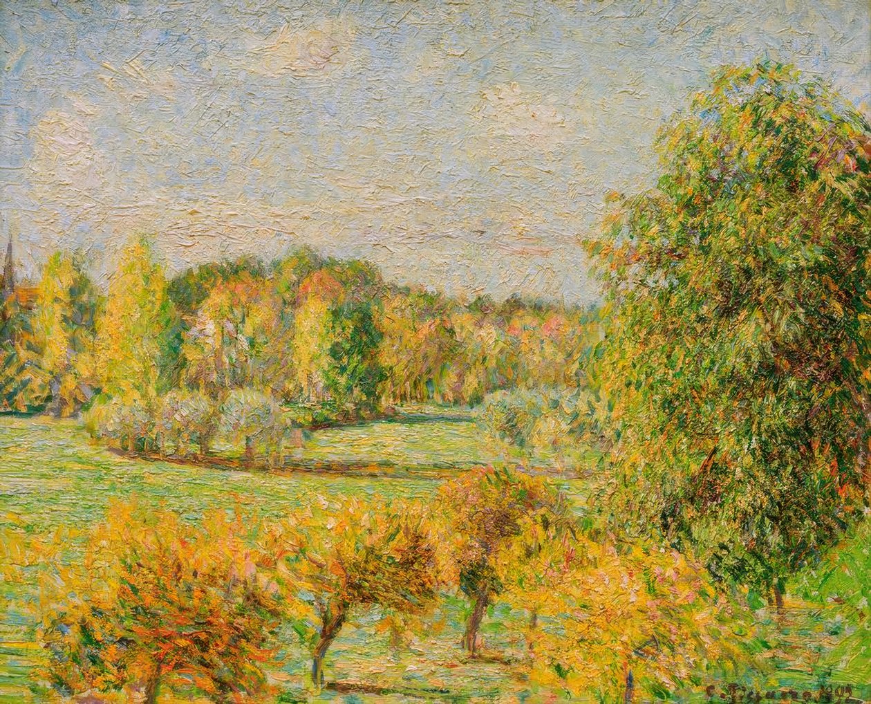 Sonbahar etkisi, ceviz, Eragny by Camille Pissarro
