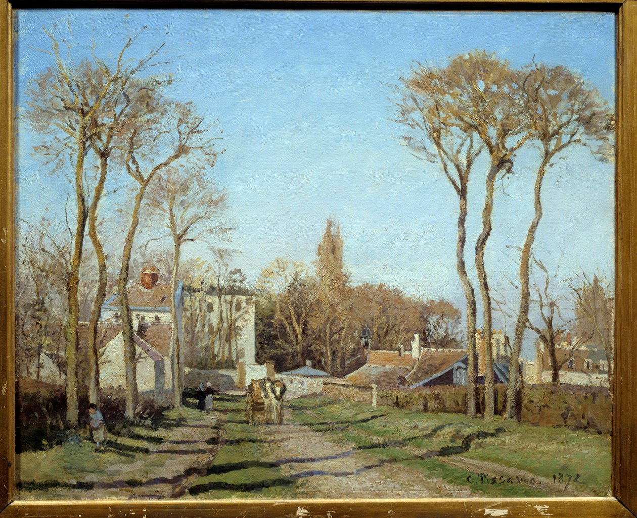 Voisins le Bretonneux köyünün girişi Camille Pissarro (1830-1903) 1872 Güneş tarafından tablo. 0.46x0.55 m Paris, Orsay Müzesi by Camille Jacob Pissarro