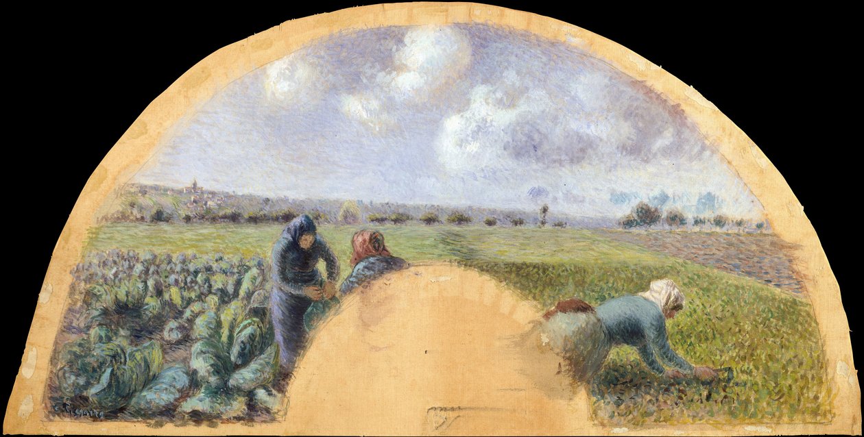 Fan Dağı: Lahana Toplayıcıları, yakl. 1878-79. by Camille Pissarro