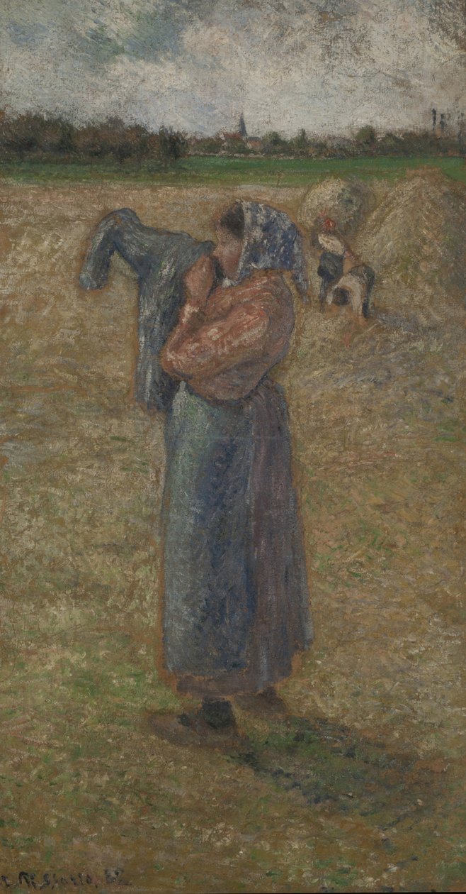 Tarladaki Kadın, 1882. by Camille Pissarro