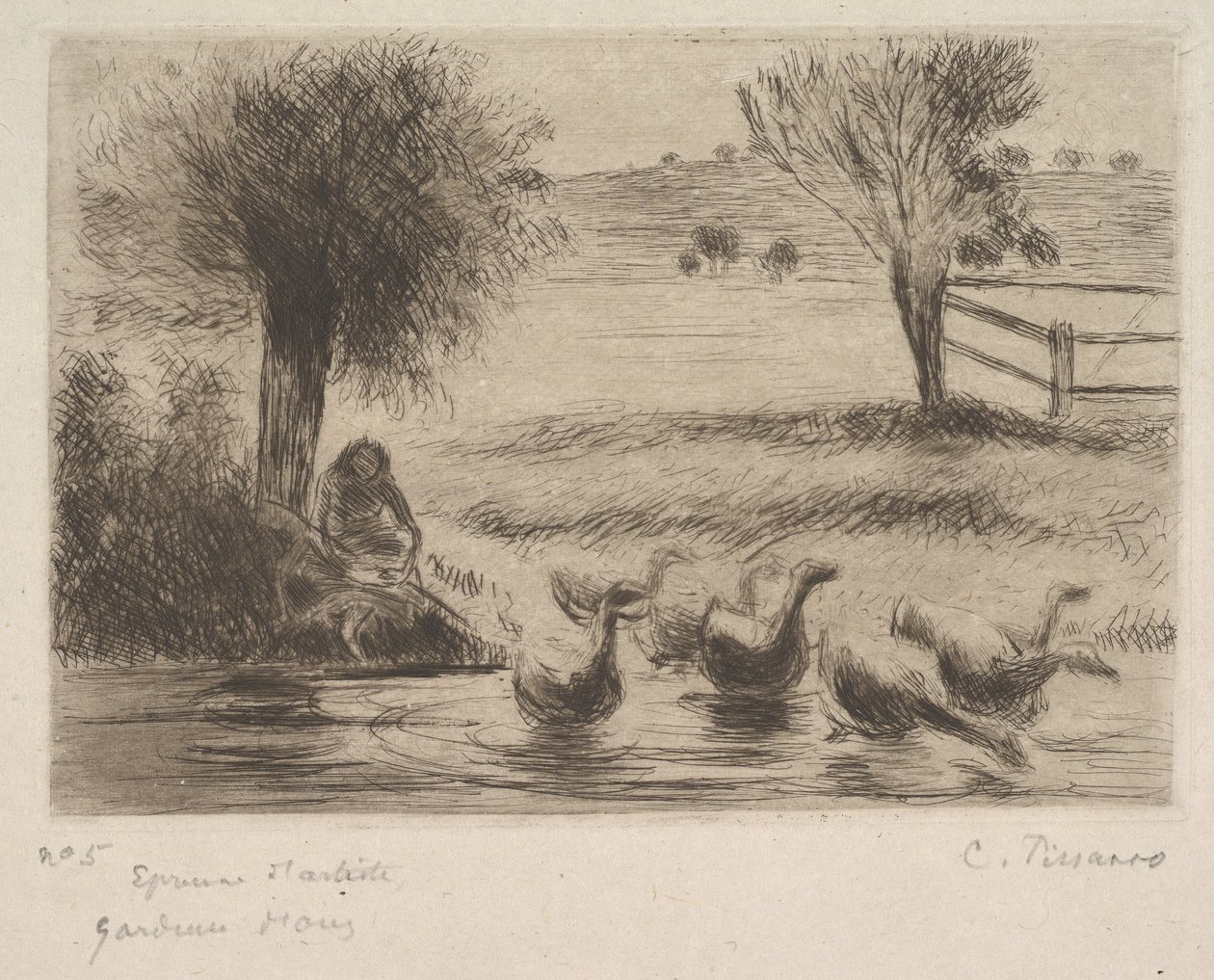 Kaz Kız, 1888. by Camille Jacob Pissarro