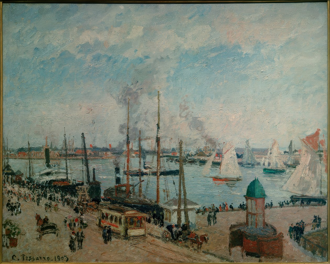 Yüksek gelgitte Le Havre limanı by Camille Jacob Pissarro