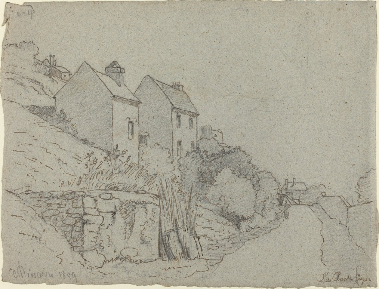 Yol kenarındaki evler by Camille Pissarro
