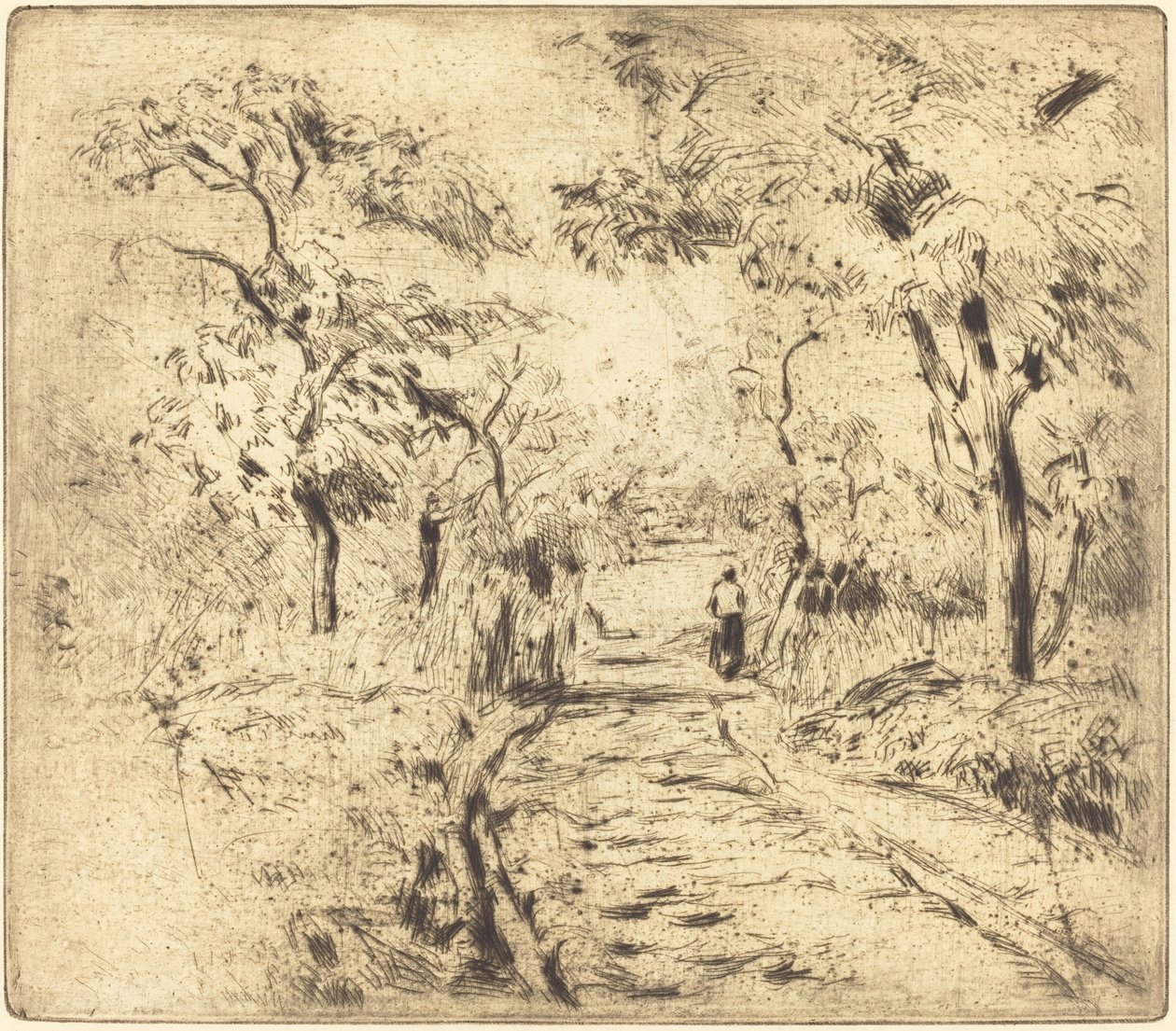 Fields at Ennery Dans les champs, a Ennery, 1875. by Camille Pissarro