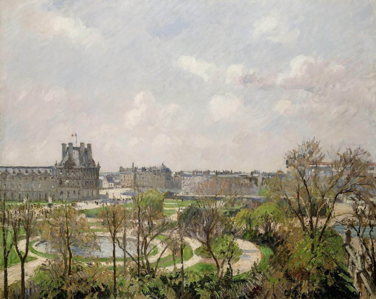 Tuileries Bahçesi, Bahar Sabahı; Tuileries Bahçesi, Sabah, Bahar, 1900 by Camille Jacob Pissarro