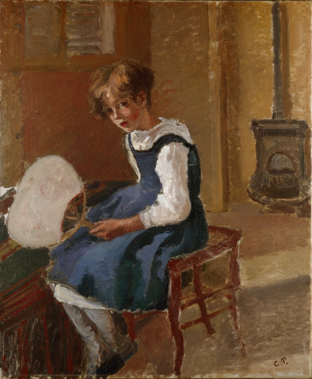 Bir Yelpaze tutan Jeanne, c1873 by Camille Pissarro