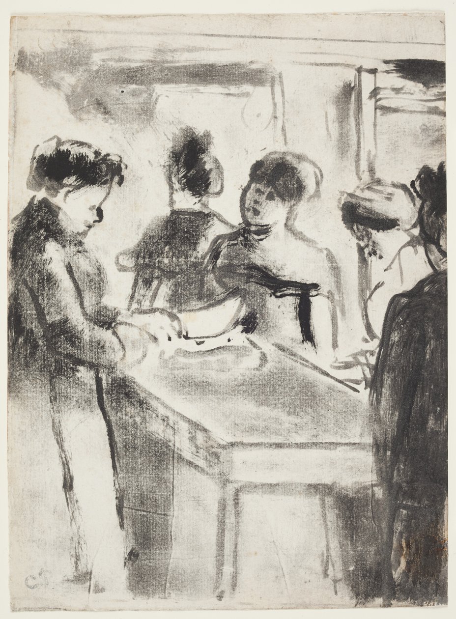 La Charcuterie (Domuz Kasabı) 1895 (oyuk mürekkebi ile el boyaması ile monotip) by Camille Jacob Pissarro