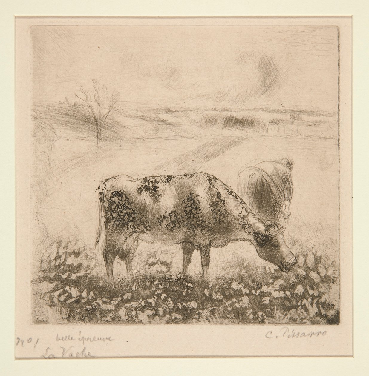 La Vache (İnek) by Camille Pissarro