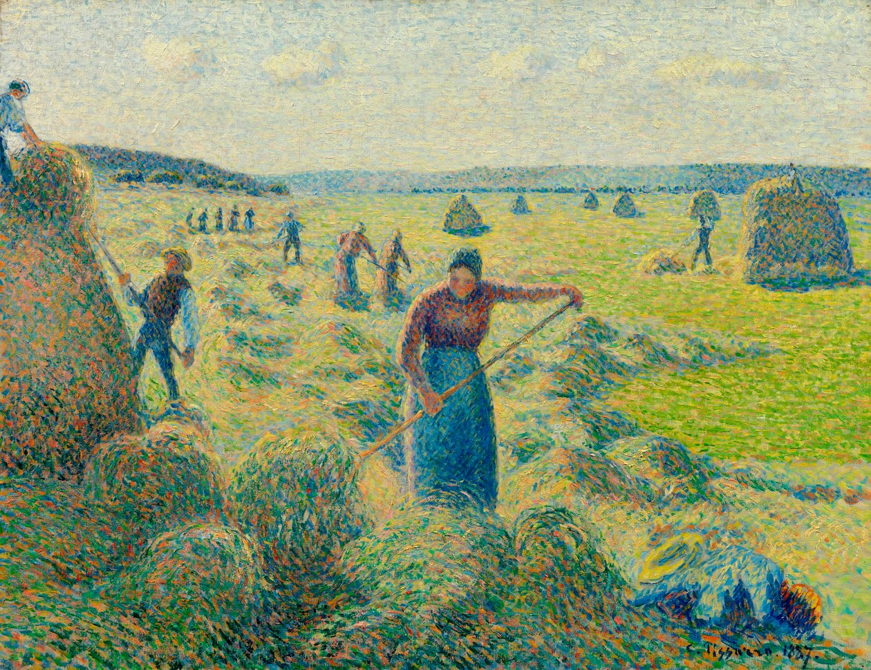 Saman Yapma, Eragny (Fransa) (Haymaking, Eragny) - Camille Pissaro (1830-1903), tuval üzerine yağlı boya by Camille Pissarro