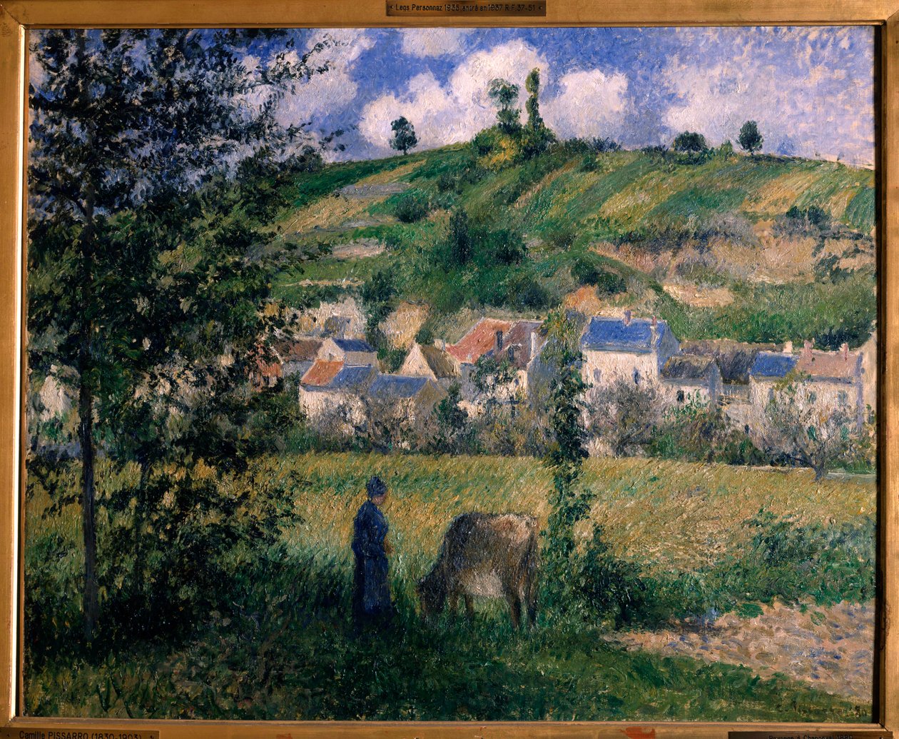 Chaponval Resminde Manzara Camille Pissarro (1830-1903) 1880 Güneş. 0,54x0,65 m Paris, Orsay Müzesi by Camille Jacob Pissarro