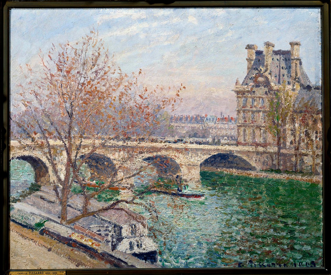 Pont Royal ve Pavillon de Flore Tablosu Camille Pissarro (1830-1903) 1903 Güneş. 0.54x0.65 m Paris, Petro Palais Müzesi by Camille Jacob Pissarro