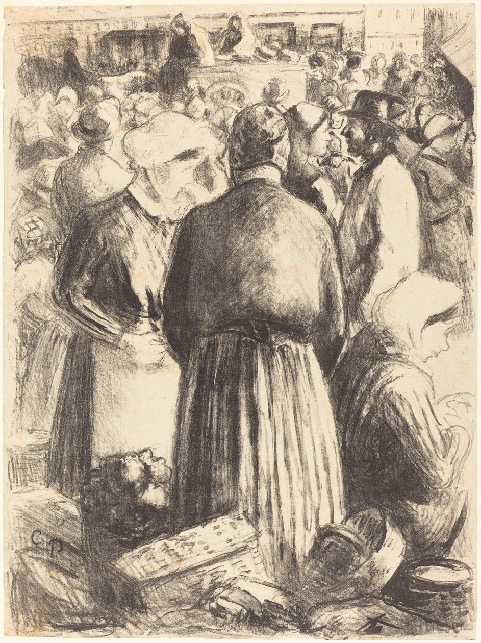 Pontoise Pazarı Pontoise Pazarı, c. 1895. by Camille Pissarro