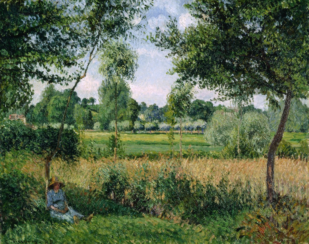 Sabah Güneş Işığı Etkisi, Eragny, 1899 by Camille Jacob Pissarro