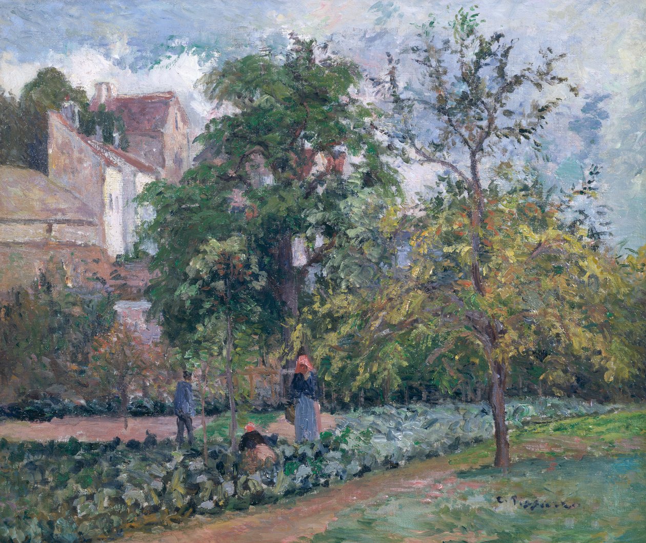 Maubisson, Pontoise'deki meyve bahçesi by Camille Jacob Pissarro