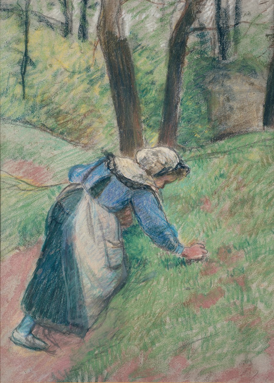 Çimleri ayıklayan köylü kadın, c1894 by Camille Pissarro