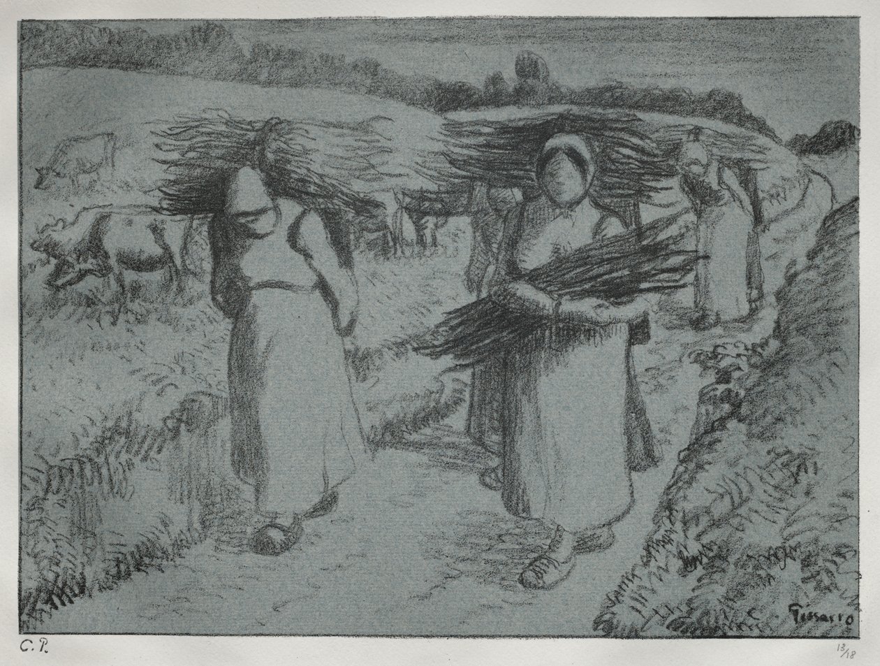 ibne taşıyan köylüler by Camille Pissarro