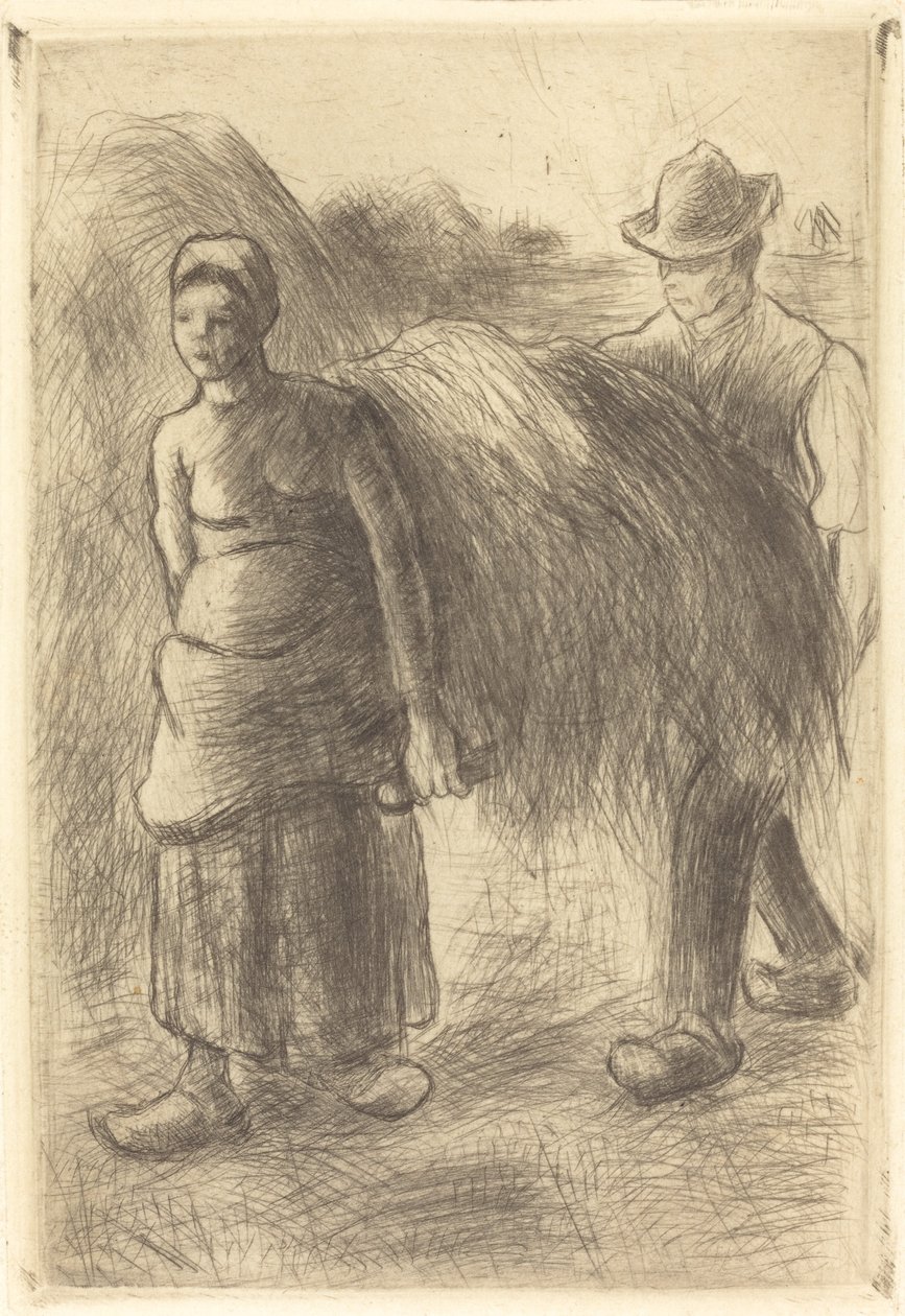 Saman taşıyan köylüler by Camille Pissarro