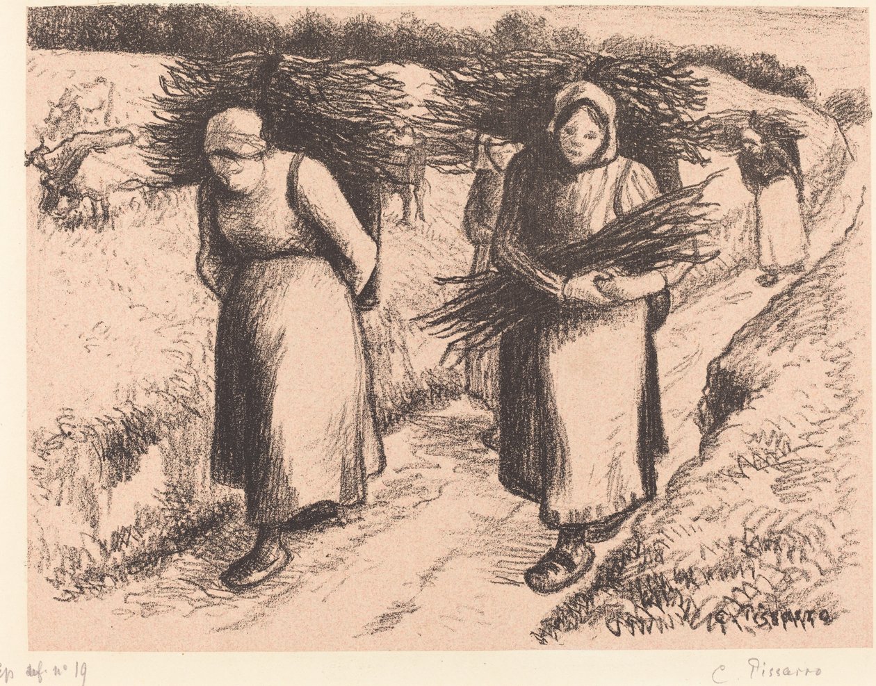 Sopa taşıyan köylüler by Camille Pissarro