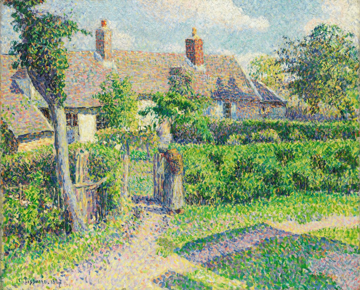 Köylü evleri, Eragny, 1887 by Camille Jacob Pissarro