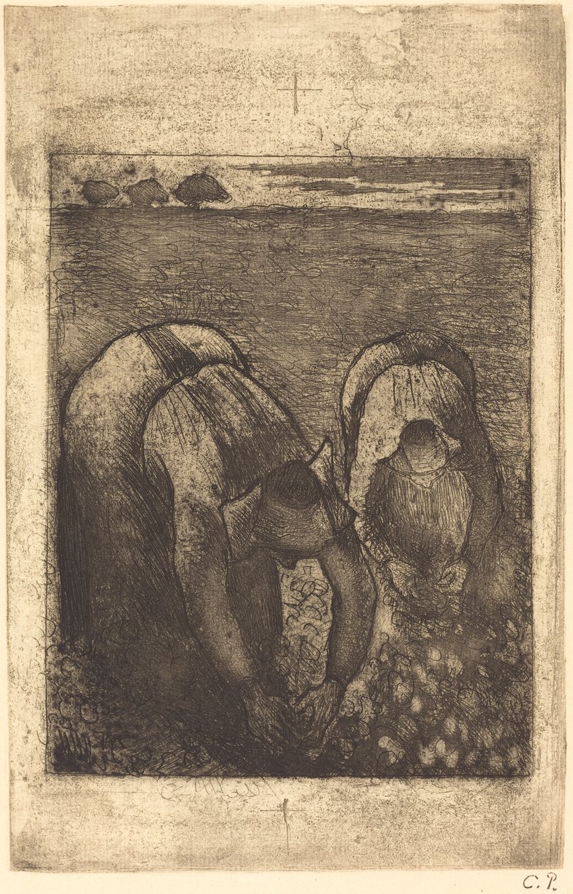 Fasulye Tarlasında Köylüler by Camille Pissarro