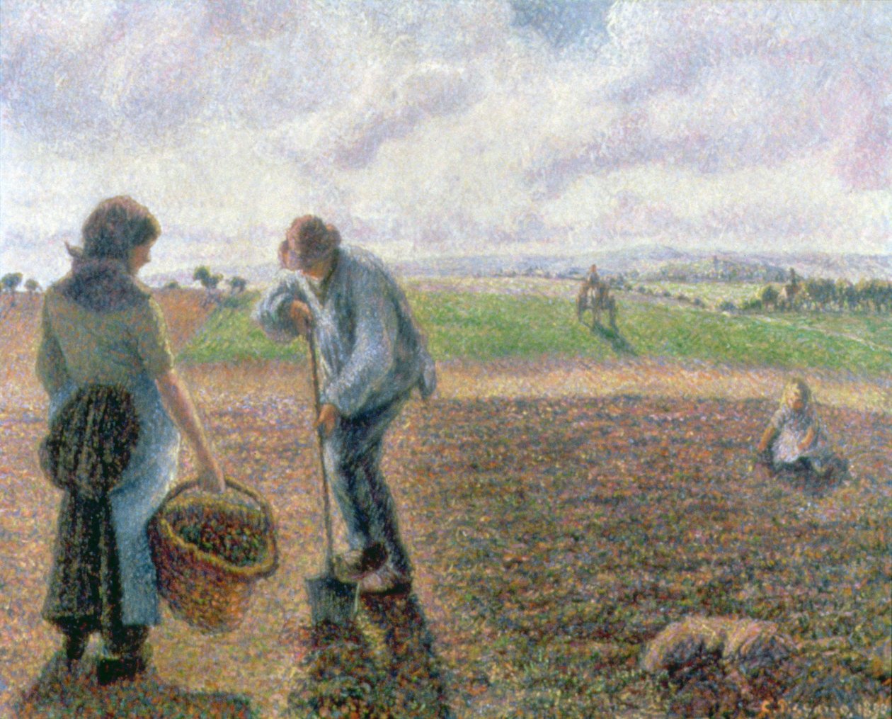 Tarladaki Köylüler, Eragny by Camille Jacob Pissarro