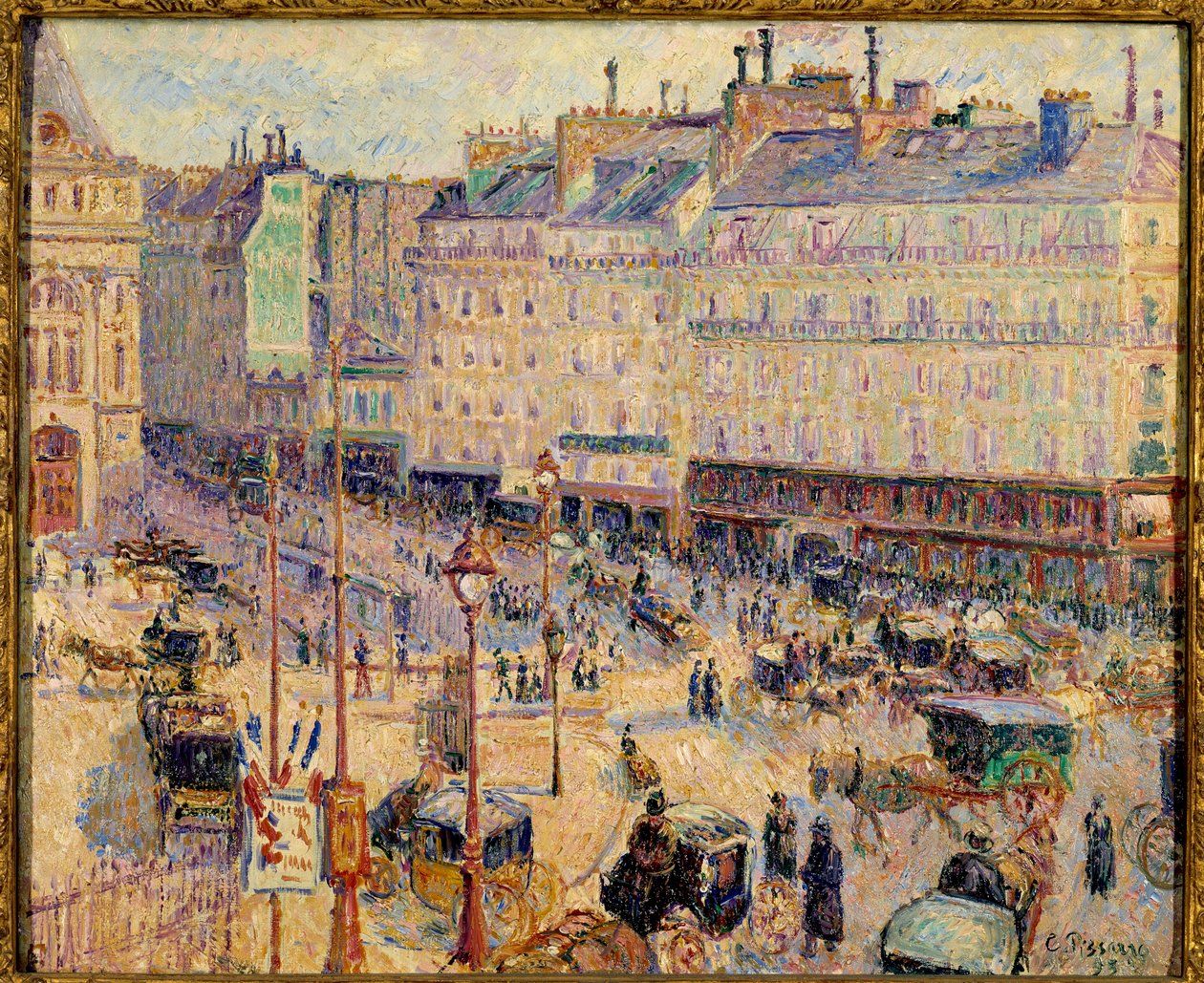 1893'te Paris'te Place du Havre by Camille Pissarro