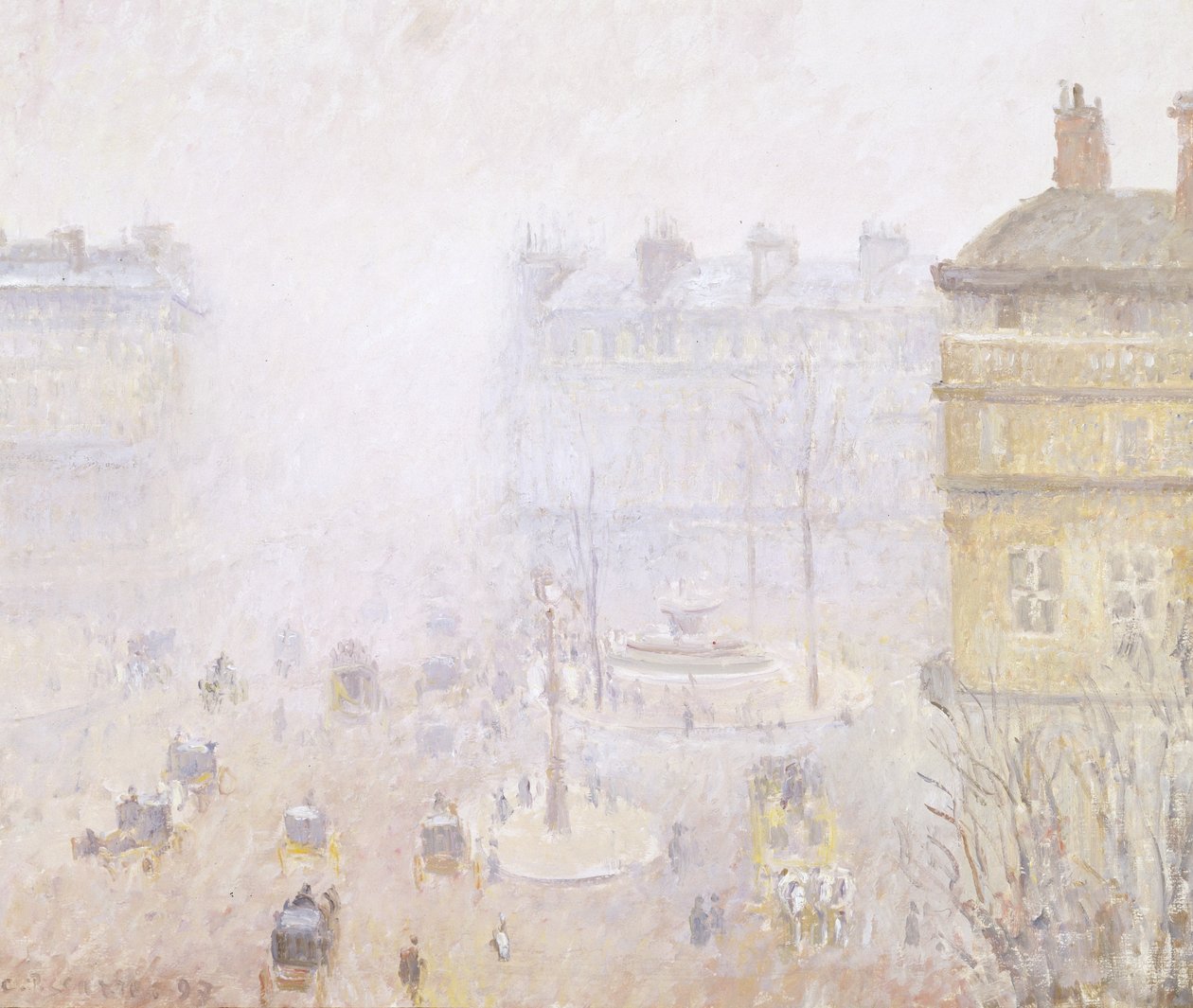 Place du Theater Francais: Sis Etkisi by Camille Jacob Pissarro