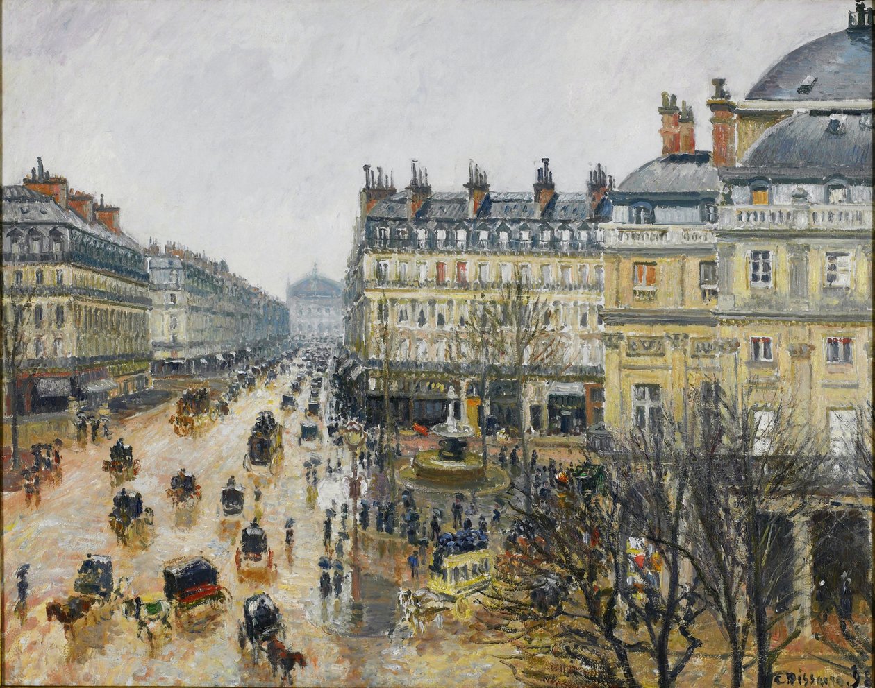 Place du Théâtre Français, Paris: Yağmur by Camille Jacob Pissarro