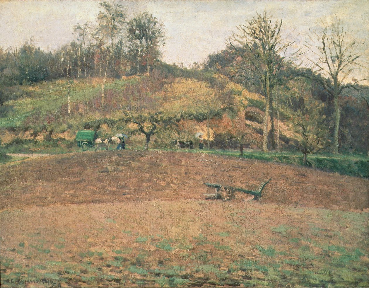 ploughland by Camille Jacob Pissarro