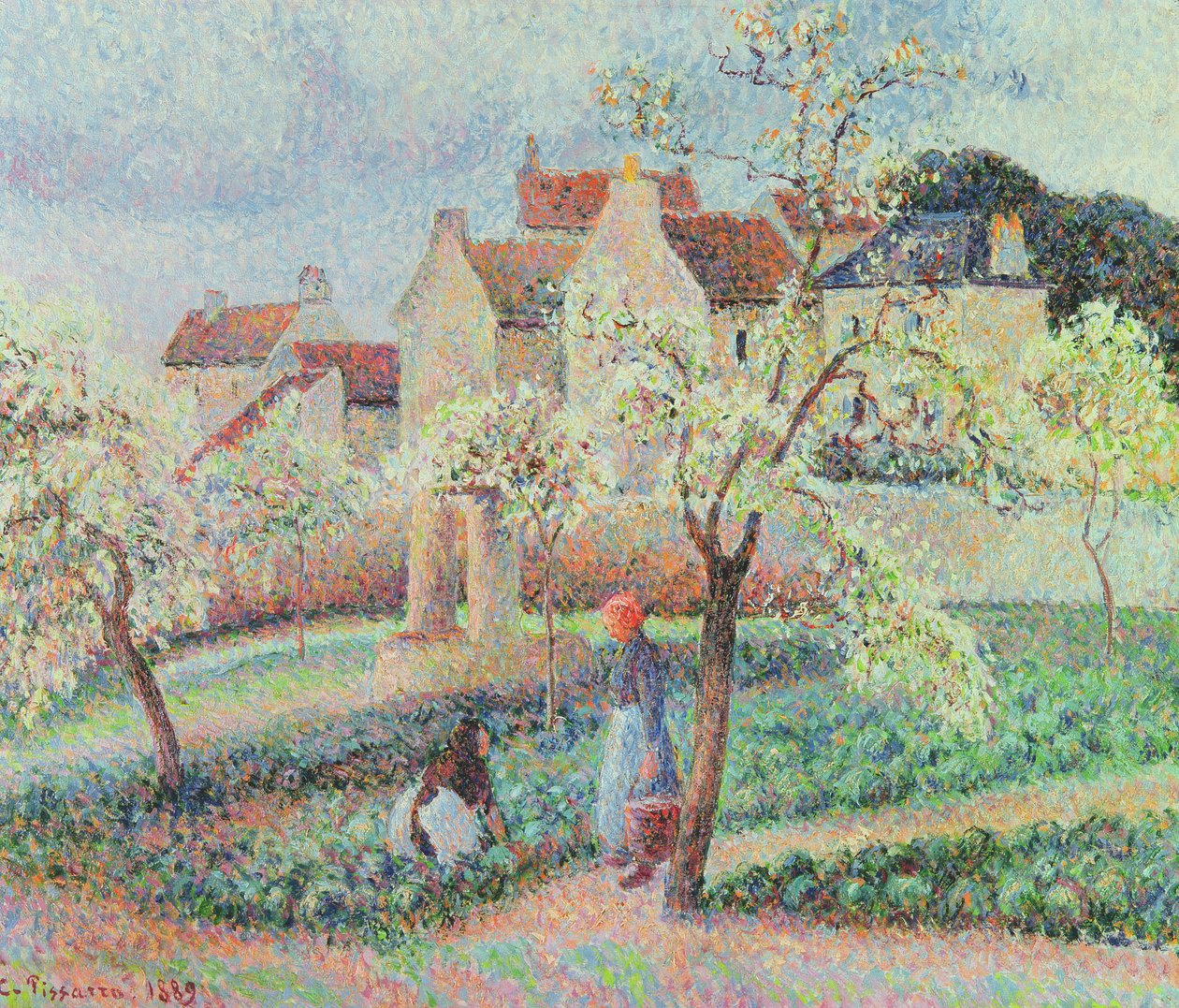 Çiçekteki Erik Ağaçları, 1889 by Camille Jacob Pissarro