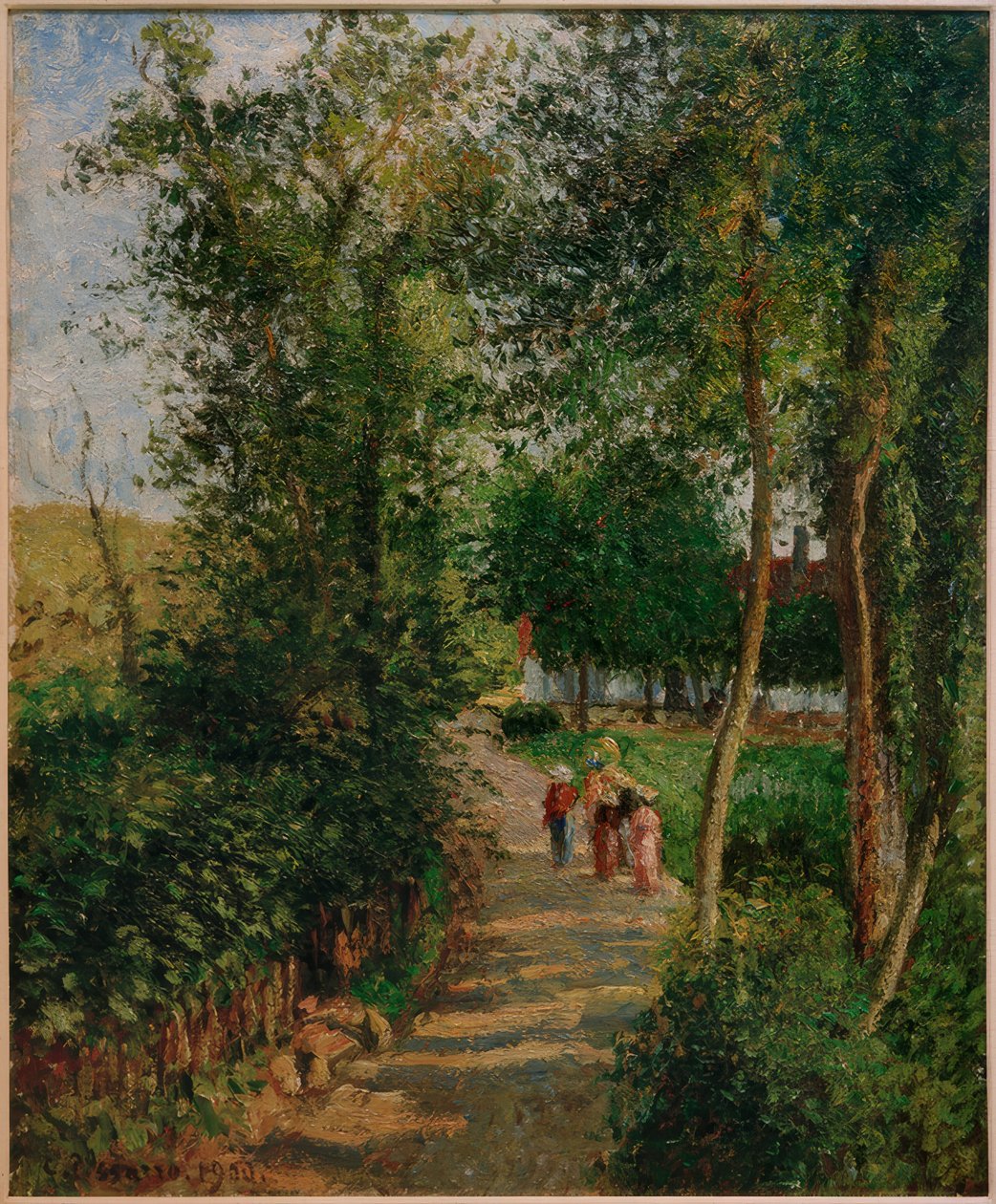 Route de Berneval-le-Petit (Thievain evi) by Camille Jacob Pissarro