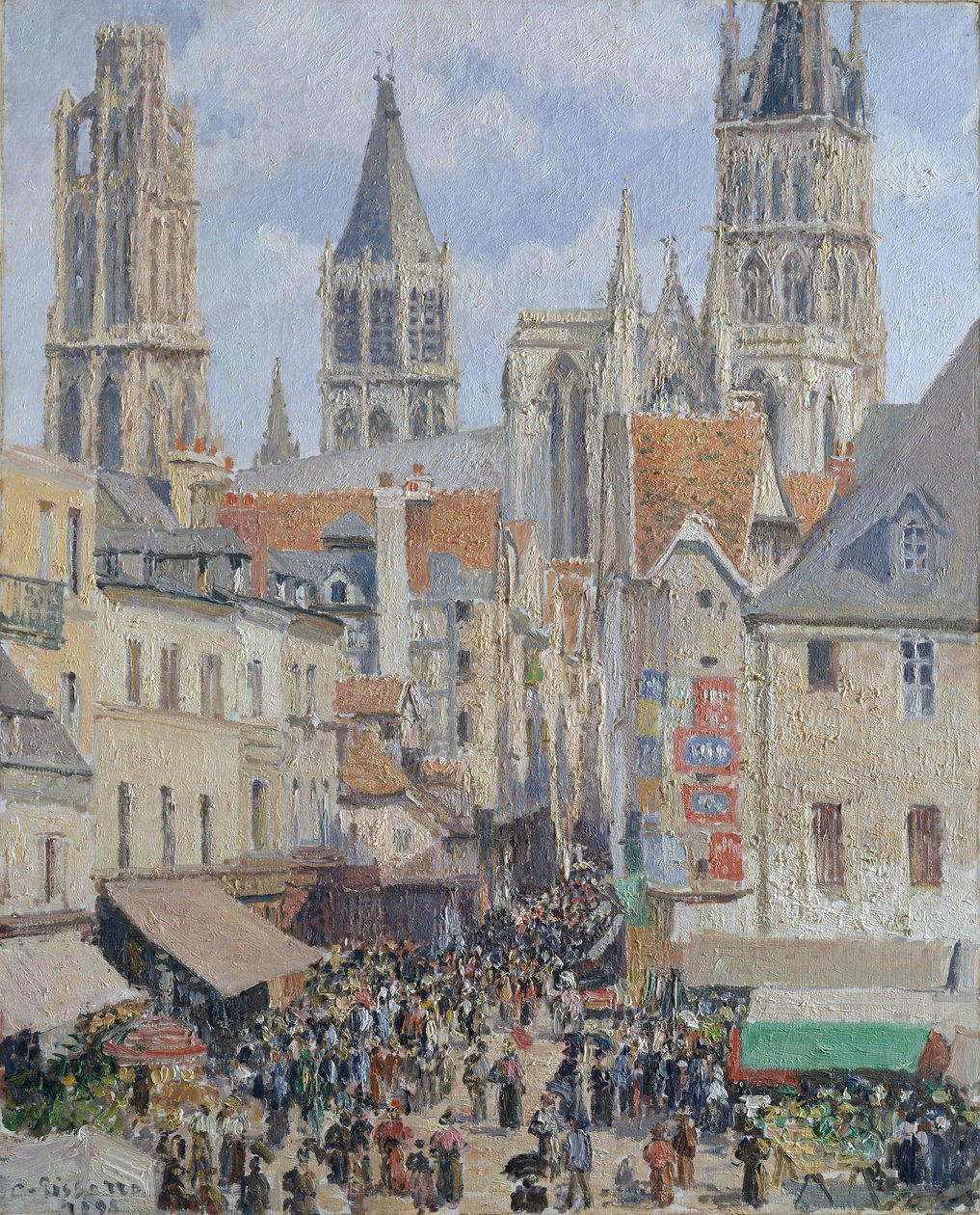 Rue de lÉpicerie, Güneş Işığının Rouen Etkisi, 1898. by Camille Jacob Pissarro