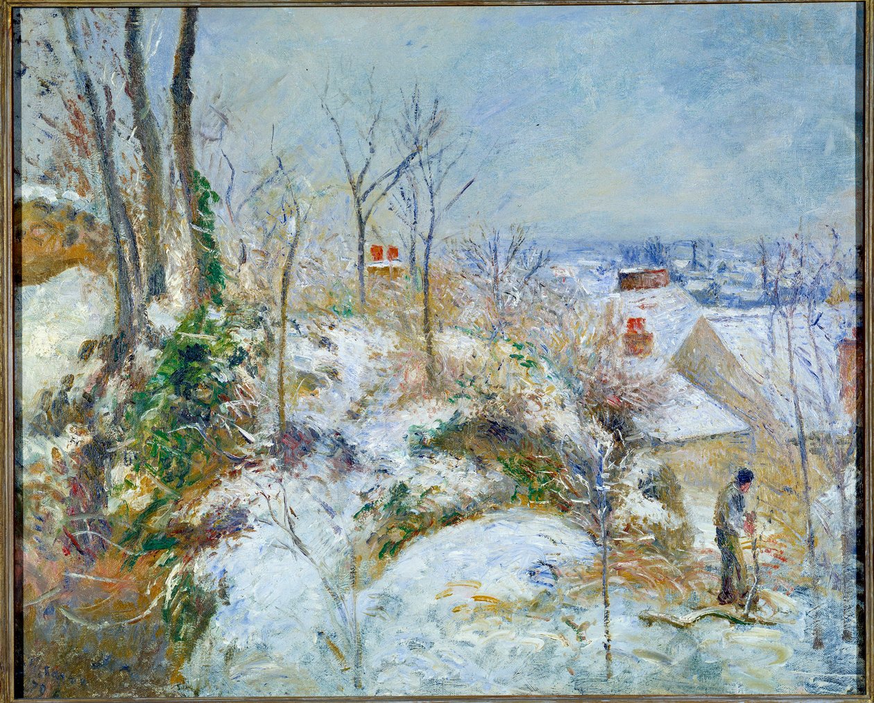 Kar etkisi, Pontoise'deki La Garenne by Camille Pissarro