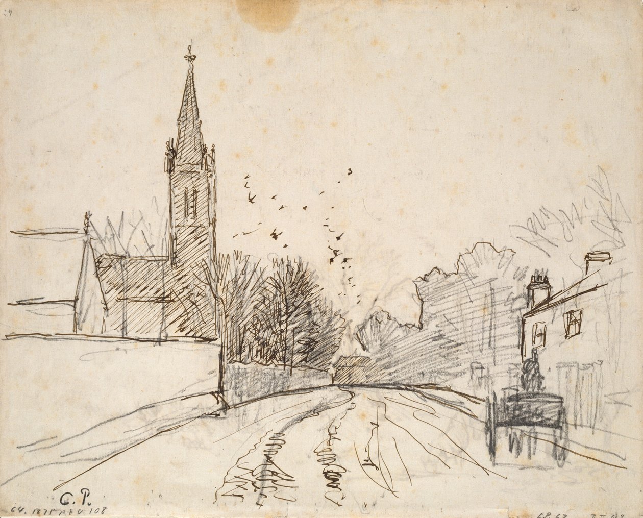 All Saints Kilisesi ile Yukarı Norwood, Londra, Çalışma, 1871 by Camille Pissarro