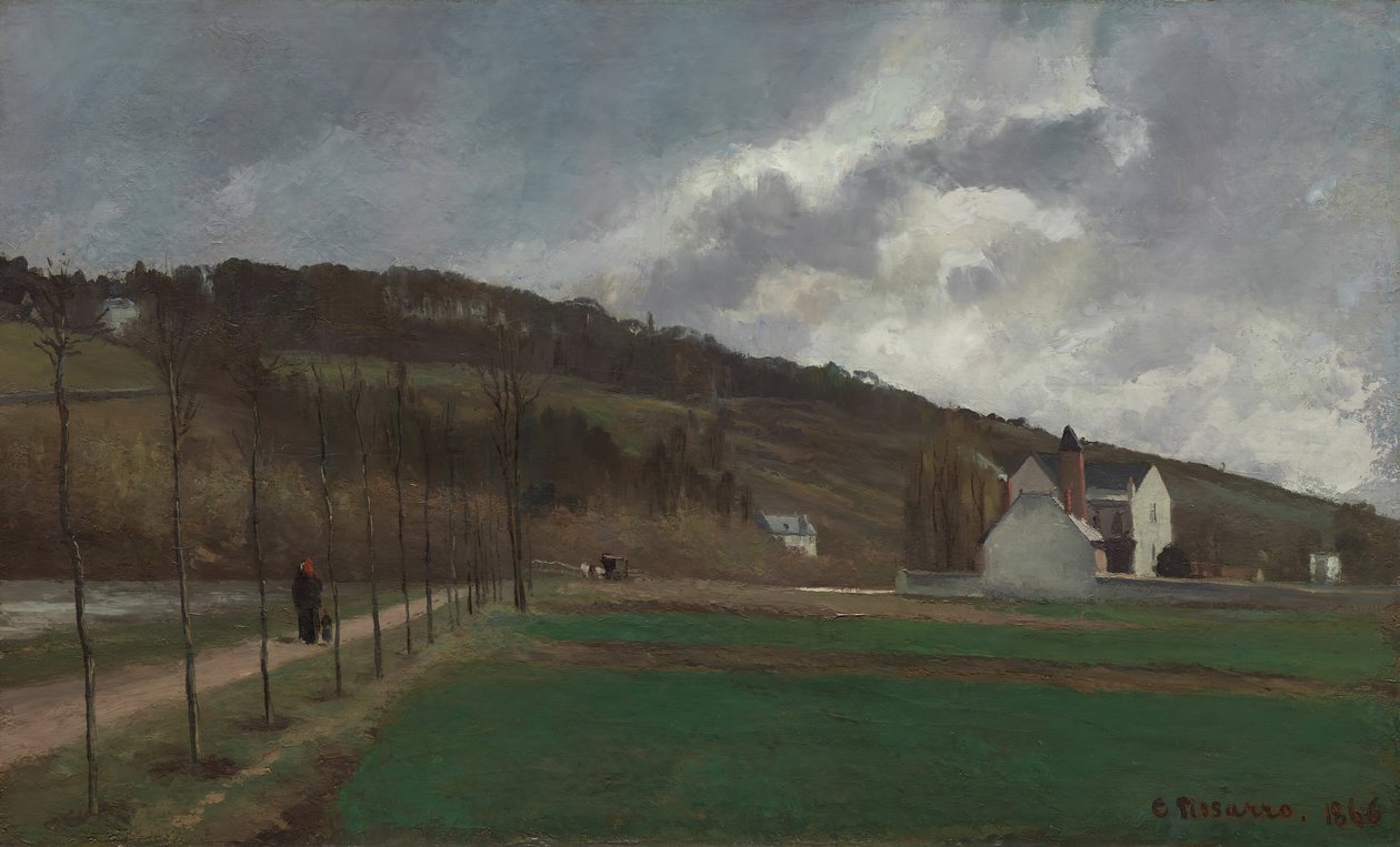 Marne Banks of the Winter, 1866. by Camille Pissarro