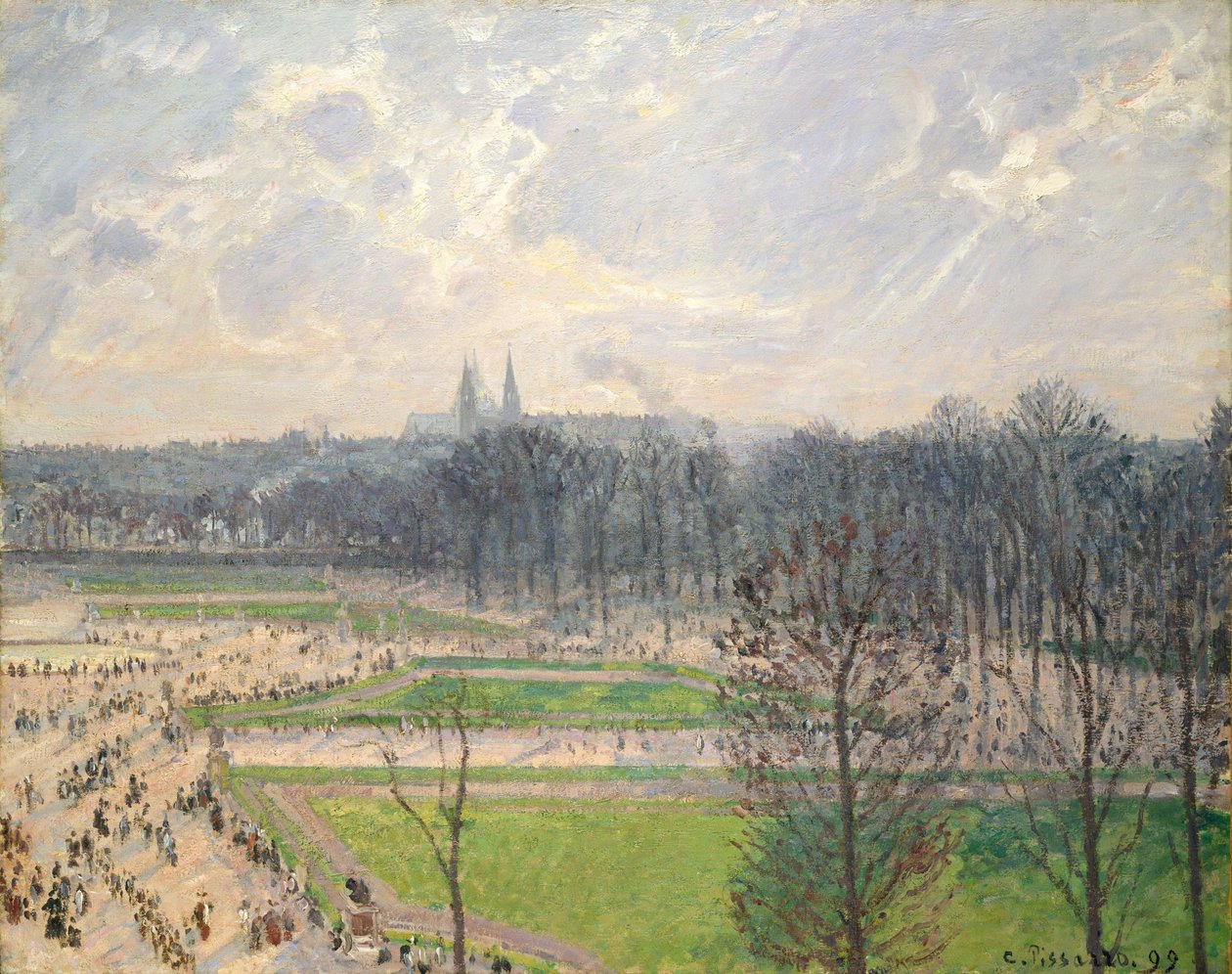 Bir Kış Öğleden Sonra Tuileries Bahçesi by Camille Jacob Pissarro