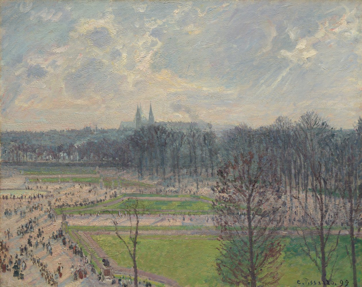 Tuileries Bahçesi, Bir Kış Öğleden Sonrası, 1899. by Camille Jacob Pissarro