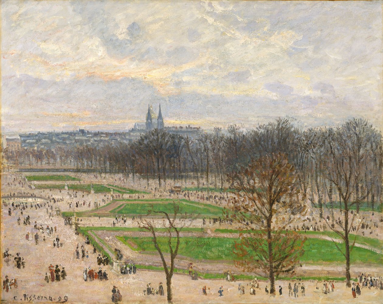 Tuileries Bahçesi, Bir Kış Öğleden Sonrası, 1899. by Camille Jacob Pissarro