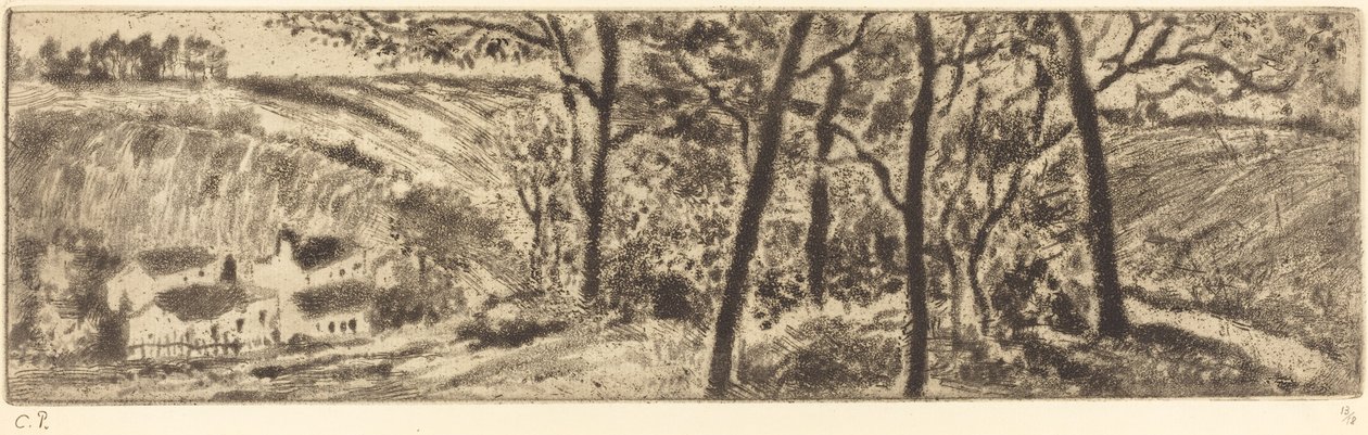 Uzun Peyzaj Paysage en uzun, 1879. by Camille Pissarro