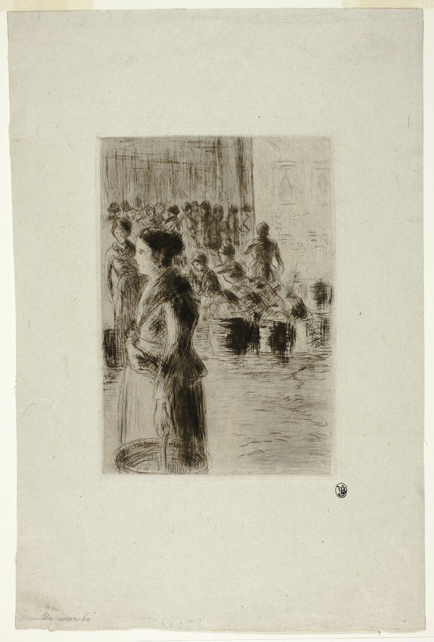 hizmetçi alışveriş by Camille Pissarro
