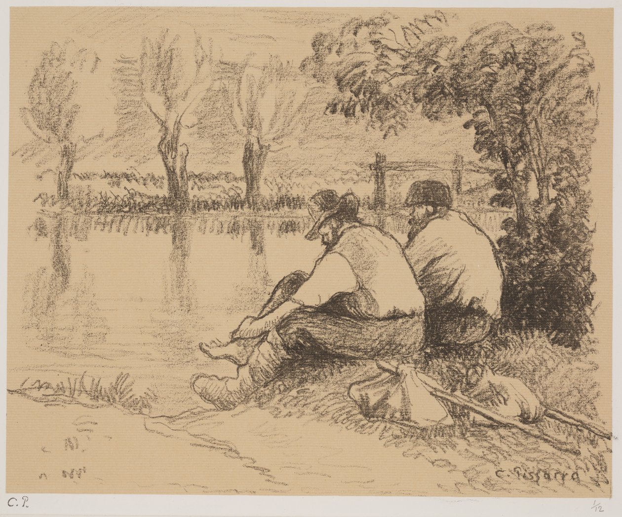 The Tramps, c.1894 (litho) by Camille Jacob Pissarro
