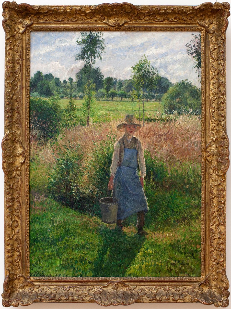 Bahçıvan. Camille Pissaro (1830-1903), Tuval Üzerine Yağlıboya Tablo by Camille Jacob Pissarro