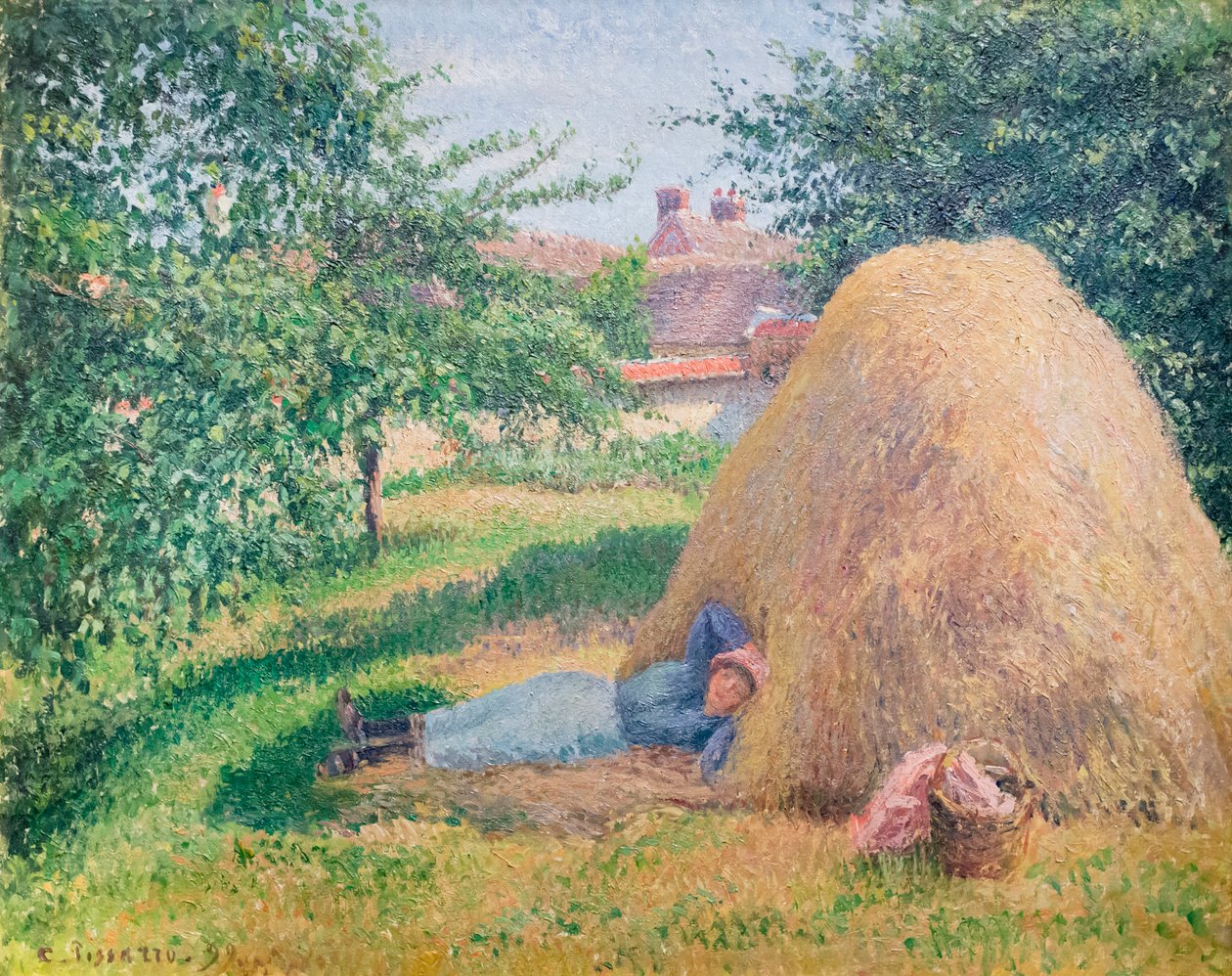 siesta by Camille Pissarro