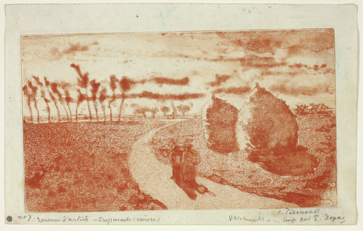 Saman Yığınları ile Alacakaranlık by Camille Pissarro