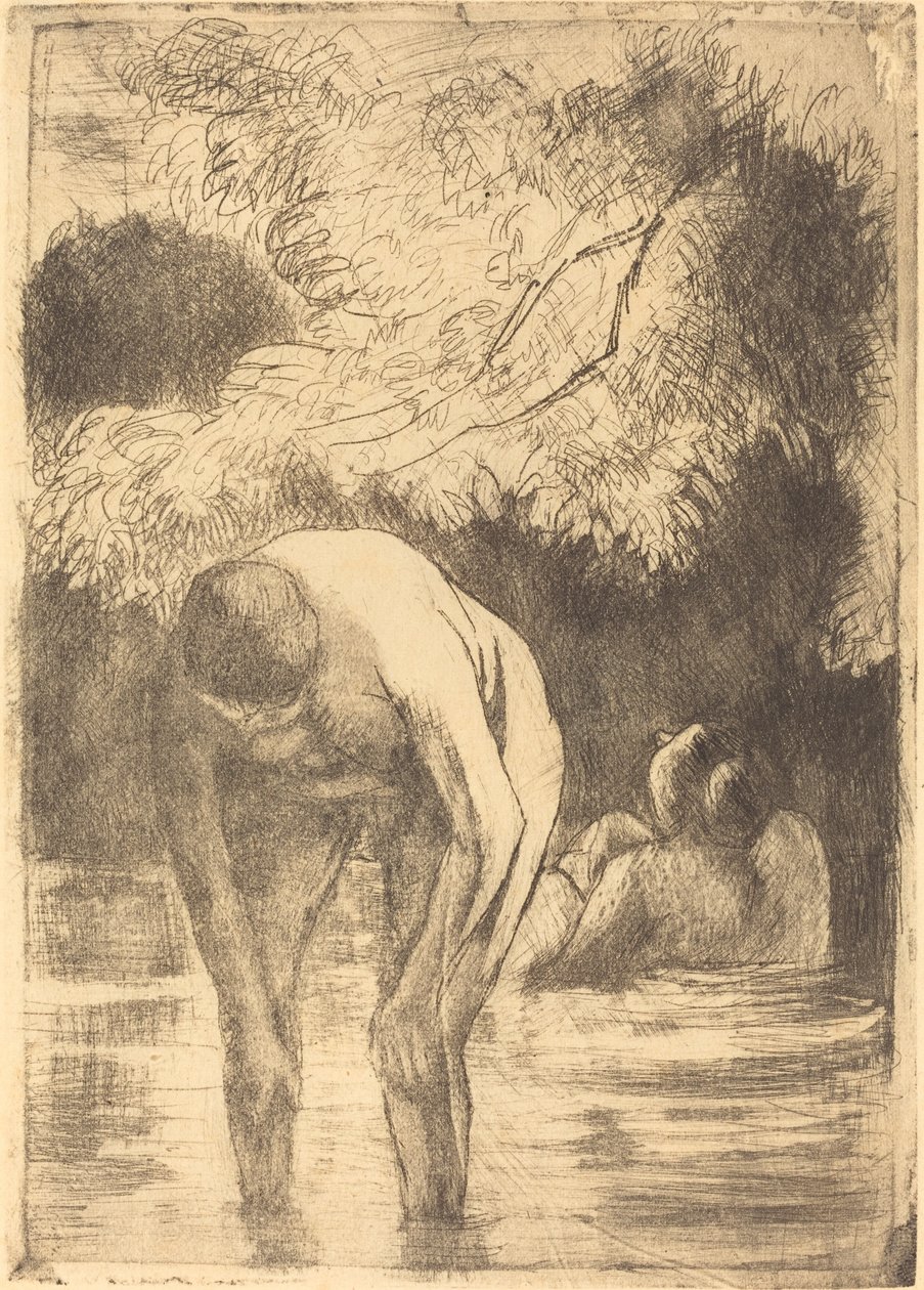 Banyo Yapan İki Kadın İki banyocu, 1895. by Camille Pissarro